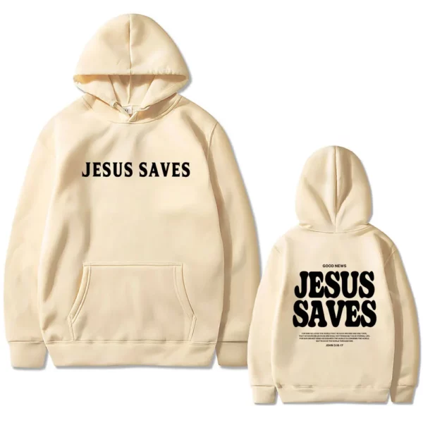 Sweat à capuche imprimé verset de la Bible pour hommes, pull chrétien, bonne nouvelle, Jésus sauve pour Dieu si aimé, streetwear masculin, sourire décontracté, mode – Image 6