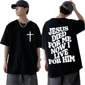 T-shirt chrétien esthétique pour hommes, lettres de verset de la Bible de Jésus, impression de baisse, unisexe, Harajuku, décontracté, respiré, t-shirts, Y