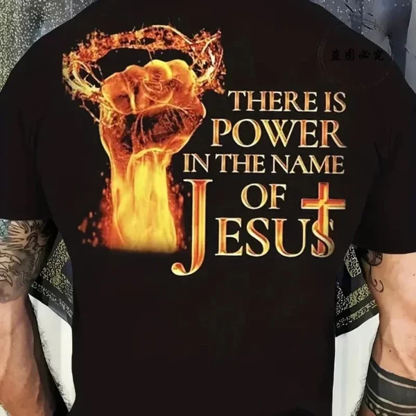 Mode graphique hauts cadeau pour chrétien jésus Streetwear hommes T-Shirt jésus Christ dos impression T-Shirt surdimensionné Y2k vêtements – Image 2