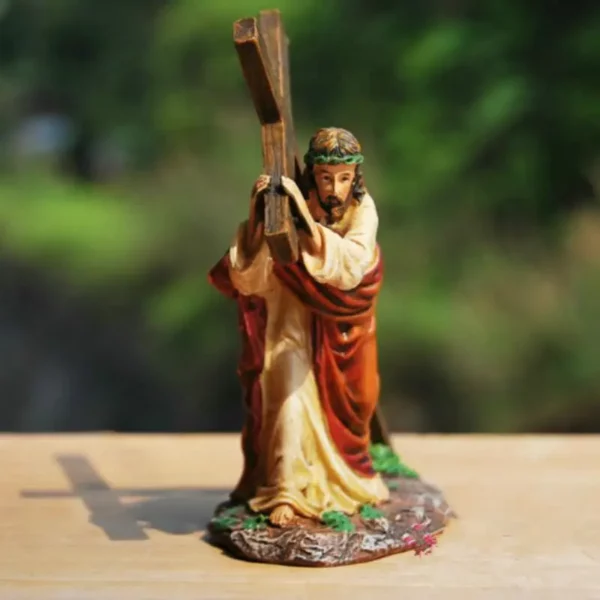 Statue de Crucifix en résine, croix de jésus, figurine du Christ, accessoires religieux catholique, décor, 1 pièce – Image 15