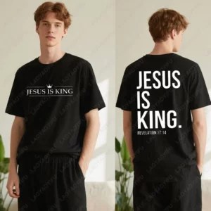 Jésus est roi hommes t-shirt à la mode décontracté à manches courtes T-shirts pour Summercotton T-shirts foi chrétienne hauts unisexe haut