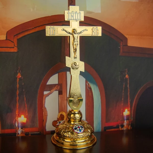 Croix de Jésus debout décorative personnalisée, cadeau religieux, statue de Nina ifix, alliage orthodoxe, église – Image 7