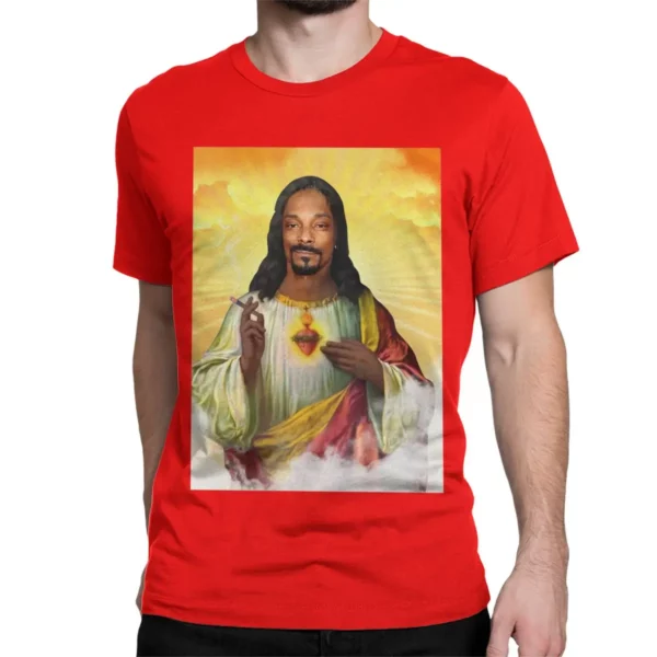T-shirt à manches courtes et col rond pour hommes et femmes, Saint Jesus, Snoop, Dogg, Vintage, 100% coton, Vêtements College – Image 9