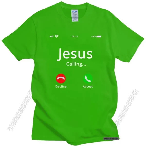T-shirt homme 100% coton, humoristique et religieux, Jésus appelle le Christ, chrétien, Bible, cadeau – Image 23