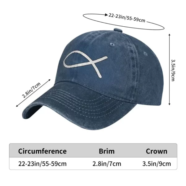 Été Homme jésus poisson Ichthys symbole chrétien casquettes de Baseball Vintage Cowboy chapeaux Sport jean casquette chapeaux – Image 16