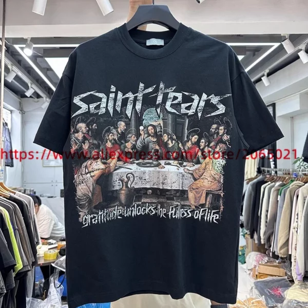 T-shirt imprimé Saint Tears pour hommes et femmes, haute qualité, t-shirt en Y, synchronisation, 2022 – Image 9