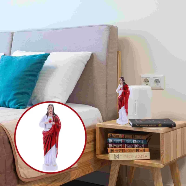 Ornements religieux de Jésus pour la décoration d'église, statue de modèle de maison de simulation de figure, artisanat de bureau, décorations en plastique