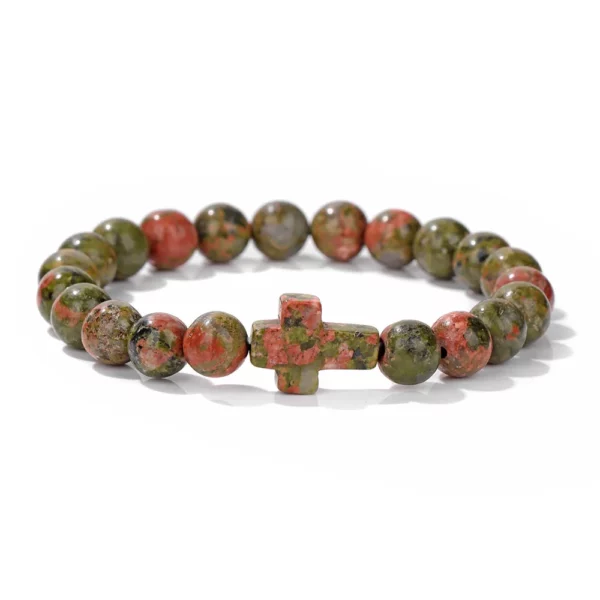 Croix opale pierre perles Bracelets pour Femme hommes prière Protection âme énergie guérison Quart Bracelet Yoga bijoux Homme Pulsera – Image 17