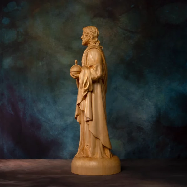 Statue de Jésus, prière du Sacré-Cœur, sculpture sur bois de buis, image de saint catholique religieux, décoration d'autel chrétien, sculpture – Image 4