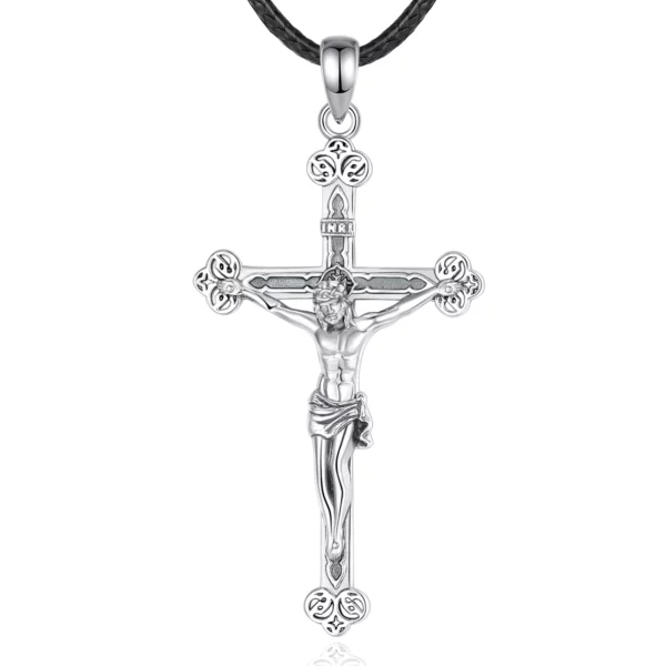Eudora nouveau 925 en argent Sterling Crucifix croix collier jésus amulette pendentif religieux hommes femmes bijoux personnalité cadeaux – Image 7