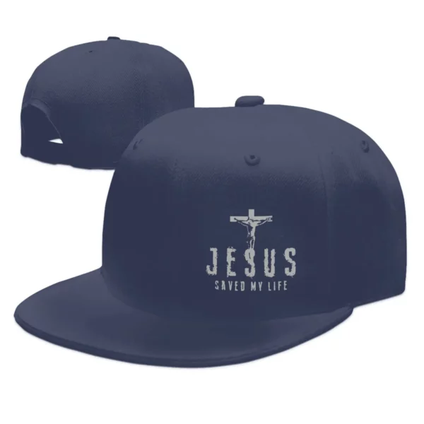 Casquette de baseball réglable pour homme, chapeaux Snapback croisés, billet plat, camionneur chrétien, Jésus a sauvé ma vie, cadeau papa, mari – Image 15