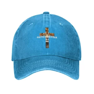 Casquette de Baseball foi sur la peur Lion jésus croix chrétienne classique rétro papa camionneur plat Bill bord chapeau pour hommes femmes