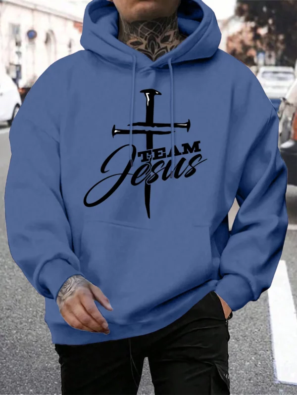 Sweat-shirt à capuche pour hommes, Design de l'équipe de jésus imprimé, mode chaude, décontracté, avec poches, grande taille, Streetwear, automne – Image 42