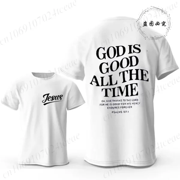 Croyez la croix jésus graphique créatif hommes T-shirts mode été esthétique T-shirts décontracté à manches courtes t-shirt hauts chrétiens – Image 2