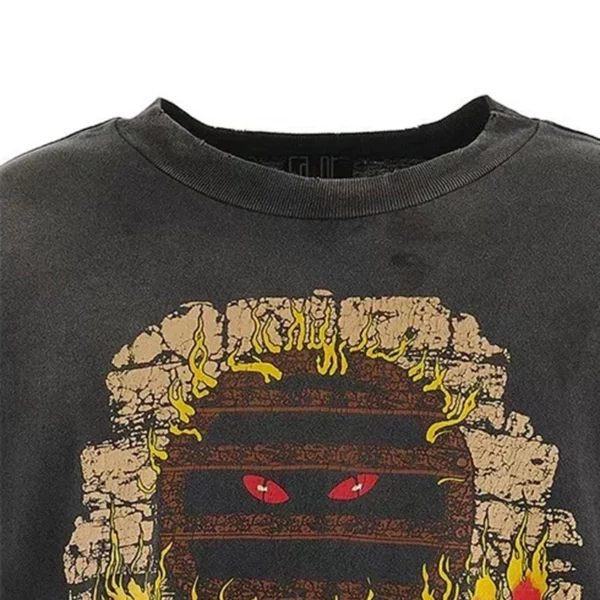 Toutes les saisons meilleure qualité coton Vintage lavé noir endommagé t-shirt hommes femmes jésus imprimé Saint à manches longues t-shirts hauts – Image 37