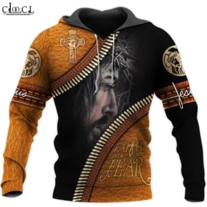 HX-Sweat à capuche imprimé 3D pour hommes et femmes, Sweat à capuche à manches longues, Sweat à capuche décontracté, Dieu religieux, Jésus Christ, Survêtement d'automne, Mode, Livraison directe