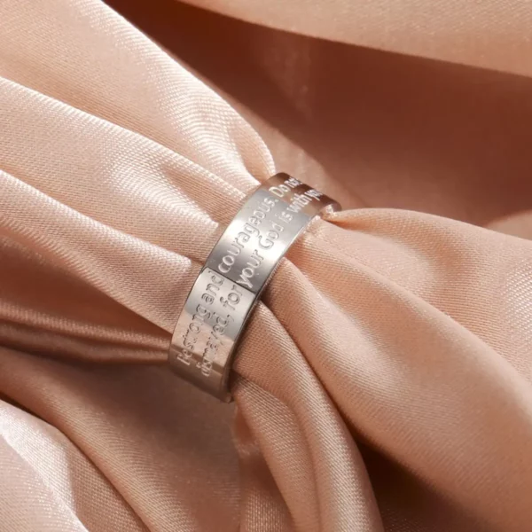 Teamer Bagues en acier inoxydable de poisson de Jésus pour les femmes et les couples, matiques de doigt larges, amulette de prière religieuse et chrétienne, cadeau de bijoux, nouveau – Image 4