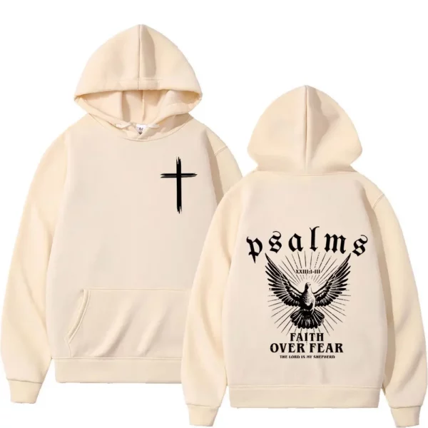 Sweat-shirt à capuche pour hommes et femmes, de haute qualité, à la foi chrétienne de jésus sur la peur, verset de la Bible, pulls Vintage à la mode, Streetwear – Image 3