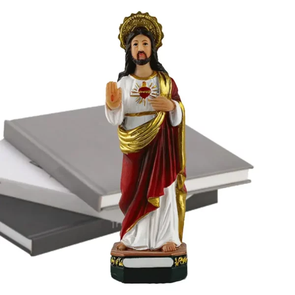 Figurine de Jésus en résine pour la décoration de la maison, intensifications religieuses, artisanat, statue d'Auckland, ornement, petite statue pour table – Image 9