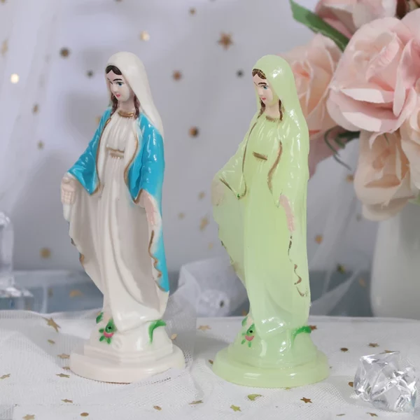 Petite statue de la Vierge de Jésus faite à la main, décoration de la maison, ornement catholique, 1 pièce – Image 12