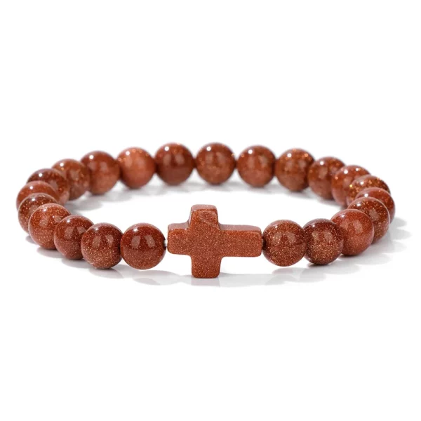 Croix opale pierre perles Bracelets pour Femme hommes prière Protection âme énergie guérison Quart Bracelet Yoga bijoux Homme Pulsera – Image 15