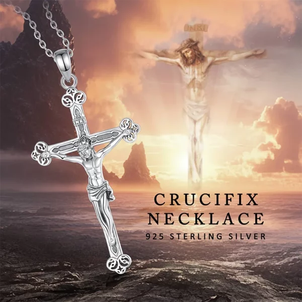 Eudora nouveau 925 en argent Sterling Crucifix croix collier jésus amulette pendentif religieux hommes femmes bijoux personnalité cadeaux – Image 10