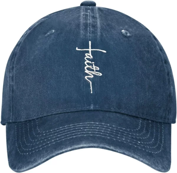 Casquette de baseball brodée Walk with Jesus, chapeau chrétien vintage réglable en coton lavé pour hommes et femmes, noir – Image 8