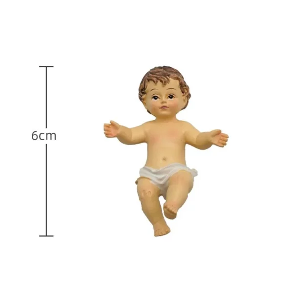 Statue de poupée de jésus pour bébé, 6cm/10cm/15cm, ornement de l'avent pour bébé, Figurine religieuse de jésus, maison, église, décoration artisanale de noël, cadeau – Image 8