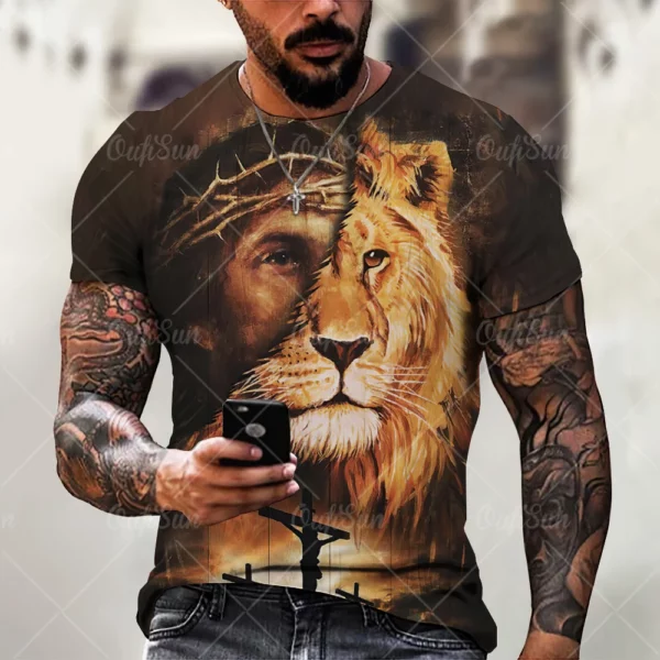 Christ jésus T-Shirt pour hommes impression 3D T-Shirt livraison gratuite vêtements à manches courtes Streetwear Vintage hauts T-Shirt hommes vêtements – Image 31