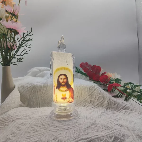 Jésus Catholique Chrétien Cérémonie Religieuse Vierge Électronique Sans Flamme LED, Prière Dévotionnelle ci-après les Lumière Décoration Religieuse – Image 11