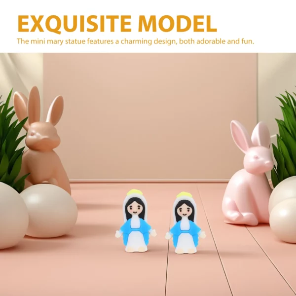 Statuette de marie, jouets pour bébé, figurines de jésus, poupées en vrac, Figurines de pâques, tableau de bord en Pvc chrétien, 10 pièces – Image 5