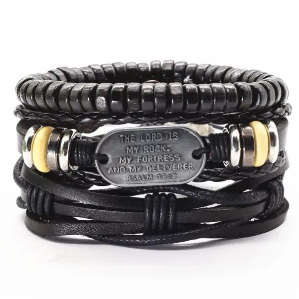 WESTBULL 3 pièces/ensemble Bracelets en cuir multicouche pour hommes croix charme Homme Bracelets cadeau bijoux – Image 29