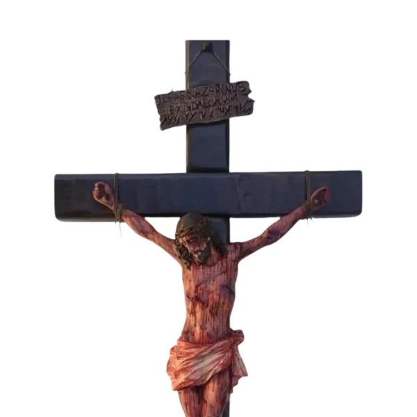 Figurine croix Jésus Nina Ifix, plaque de bureau, statue Jésus Christ, croix murale pour chambre, hôtel, étagère extérieure, jardin – Image 5
