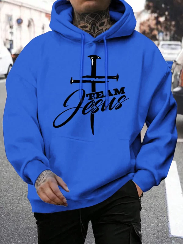 Sweat-shirt à capuche pour hommes, Design de l'équipe de jésus imprimé, mode chaude, décontracté, avec poches, grande taille, Streetwear, automne – Image 14