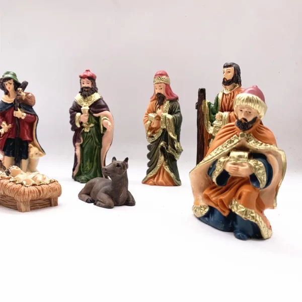 Manger – figurines de scène de Nativité de noël, berceau, décor catholique de pâques et du Christ – Image 2
