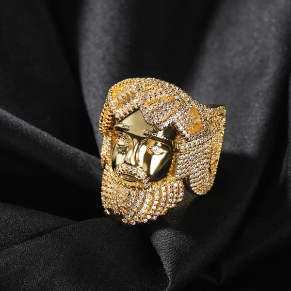 THE BLING KING – bagues religieuses de jésus, Micro pavé de zircone cubique, Punk, bijoux hip hop, cadeau pour hommes – Image 3