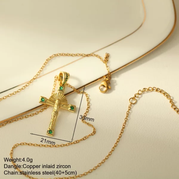Croix Collier Pour Les Femmes Bohème Jésus Vierge Marie Choker Boho Zircon Colliers En Acier Inoxydable Longue Chaîne Nouveau Dans le cou Bijoux – Image 47