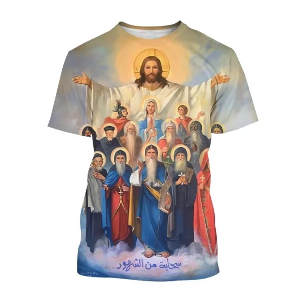 Offre spéciale mère de dieu chrétienne vierge marie impression 3D T-Shirt jésus croix dieu croix jésus aime tout chrétien unisexe haut décontracté – Image 6
