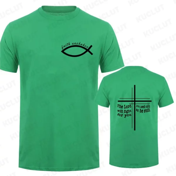 Faith Unshaken T-Shirt pour hommes, chemises à manches courtes, t-shirts graphiques de Jésus chrétien, vêtements respirants pour hommes, Y2k, Y-Harajuku Ulzzang – Image 11