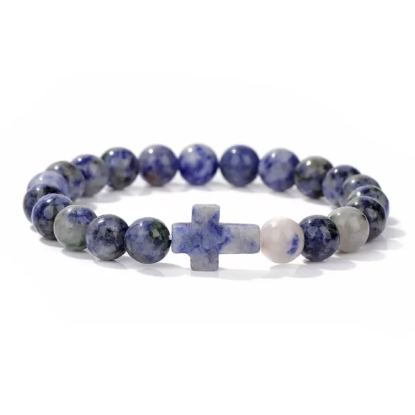 Croix opale pierre perles Bracelets pour Femme hommes prière Protection âme énergie guérison Quart Bracelet Yoga bijoux Homme Pulsera – Image 11