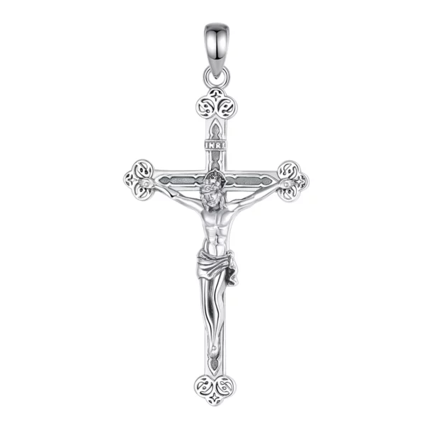Eudora nouveau 925 en argent Sterling Crucifix croix collier jésus amulette pendentif religieux hommes femmes bijoux personnalité cadeaux – Image 8