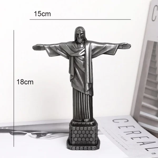 Figurine de jésus, brésil, Christ, rédempteur, Sculpture de bureau, artisanat en métal, Big Ben, bâtiment de renommée mondiale, décoration de maison – Image 10
