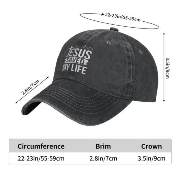 Casquette de baseball en coton personnalisée pour hommes et femmes, Jésus a sauvé ma vie, protection solaire, religion du Christ, foi chrétienne, chapeau de papa, été – Image 5