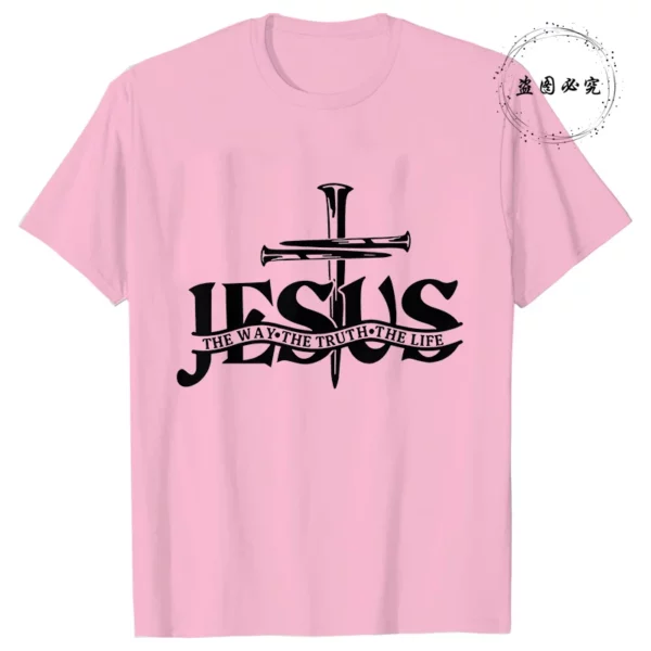 Jésus modèle hommes T-shirt mode graphique Y2k hauts à manches courtes t-shirts été décontracté en plein air Streetwear mâle vêtements surdimensionnés – Image 9