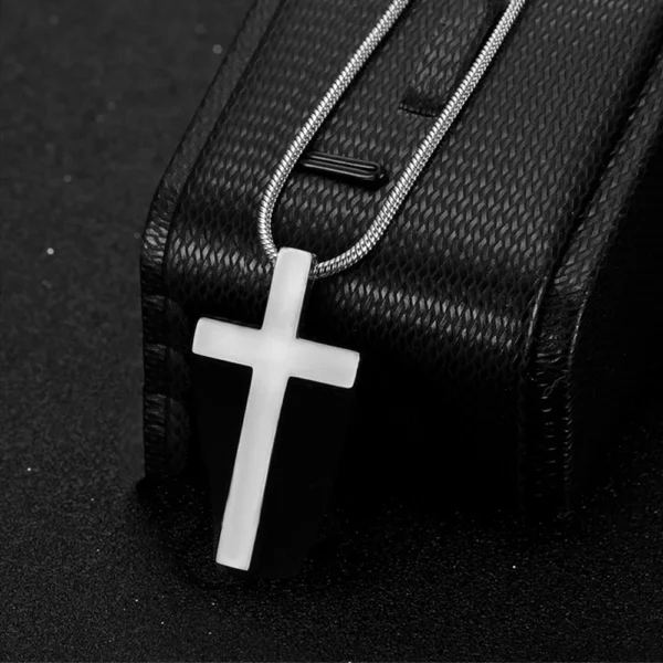 Pendentif croix de jésus pour femmes, couleur or argent, chaîne serpent en acier inoxydable, collier de foi pour femmes, bijoux religieux, cadeau – Image 10