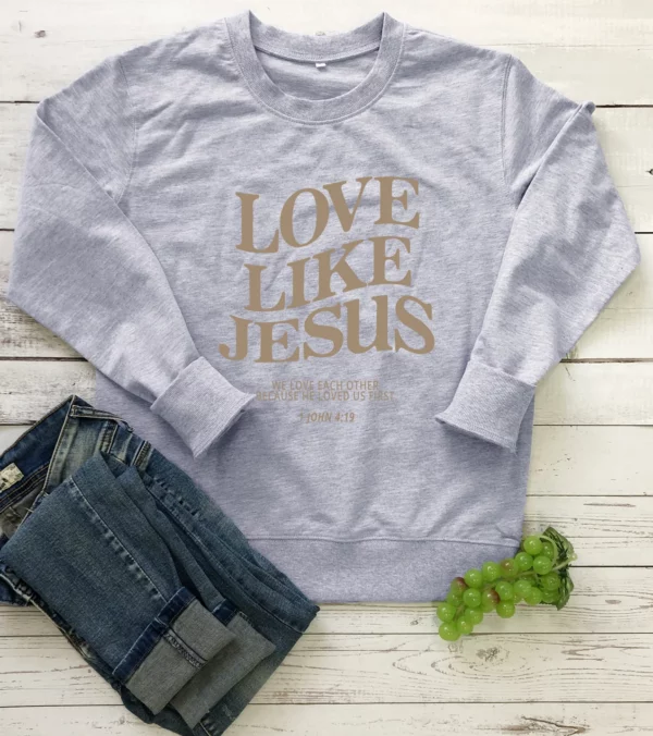 Love Like Jesus We Love Other Sweat-shirt pour femme, Sweat-shirt chrétien, Pulls Fath, Haut vintage, 100% coton, Mode décontractée – Image 15