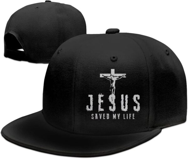 Casquette de baseball réglable pour homme, chapeaux Snapback croisés, billet plat, camionneur chrétien, Jésus a sauvé ma vie, cadeau papa, mari – Image 16
