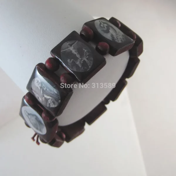 Bracelet en bois de mode pour la remise des diplômes, salle de bain TCH, LIC IBurgos, SAINTS, JESUS, CROSS VIRGIN, MARY, TENG, GE RELIGITITUNISEX, pièce unique – Image 6